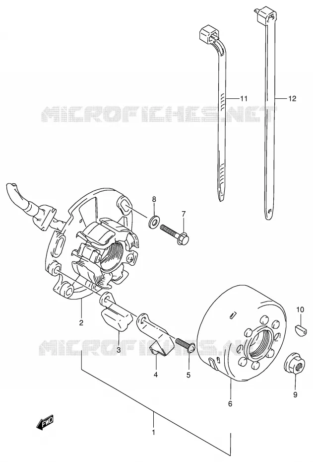 ALLUMAGE ROTOR - STATOR (MODELE T/V) Suzuki MOTO 125 RM 1998  RM125W(E2)