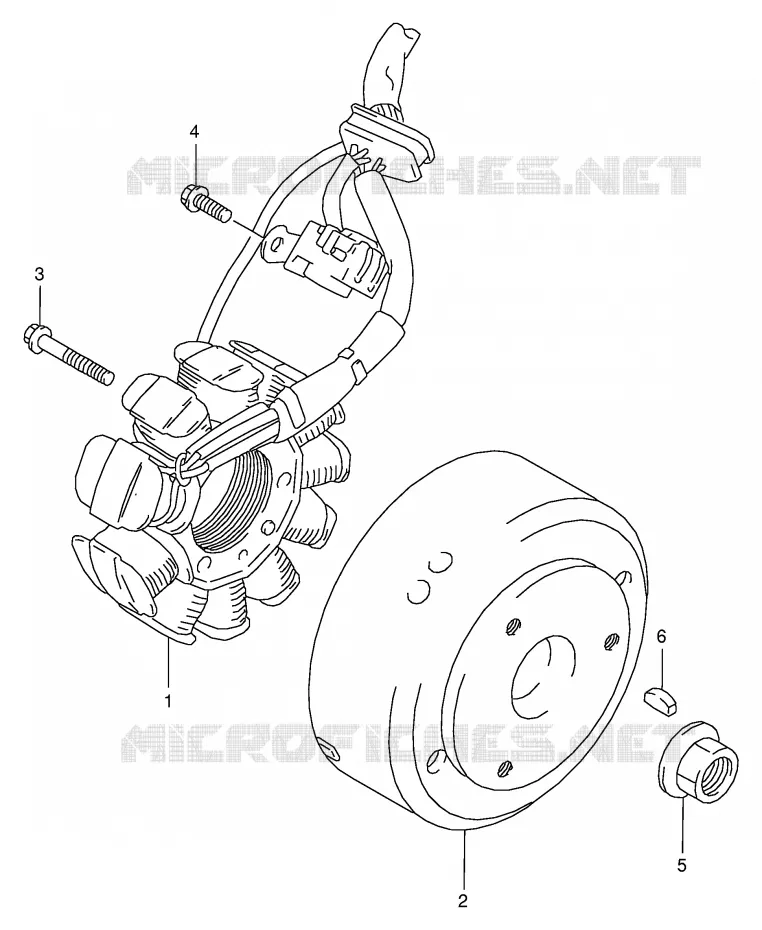 ALLUMAGE ROTOR - STATOR Suzuki MOTO 125 RG 1992  RG125FUN(E18)