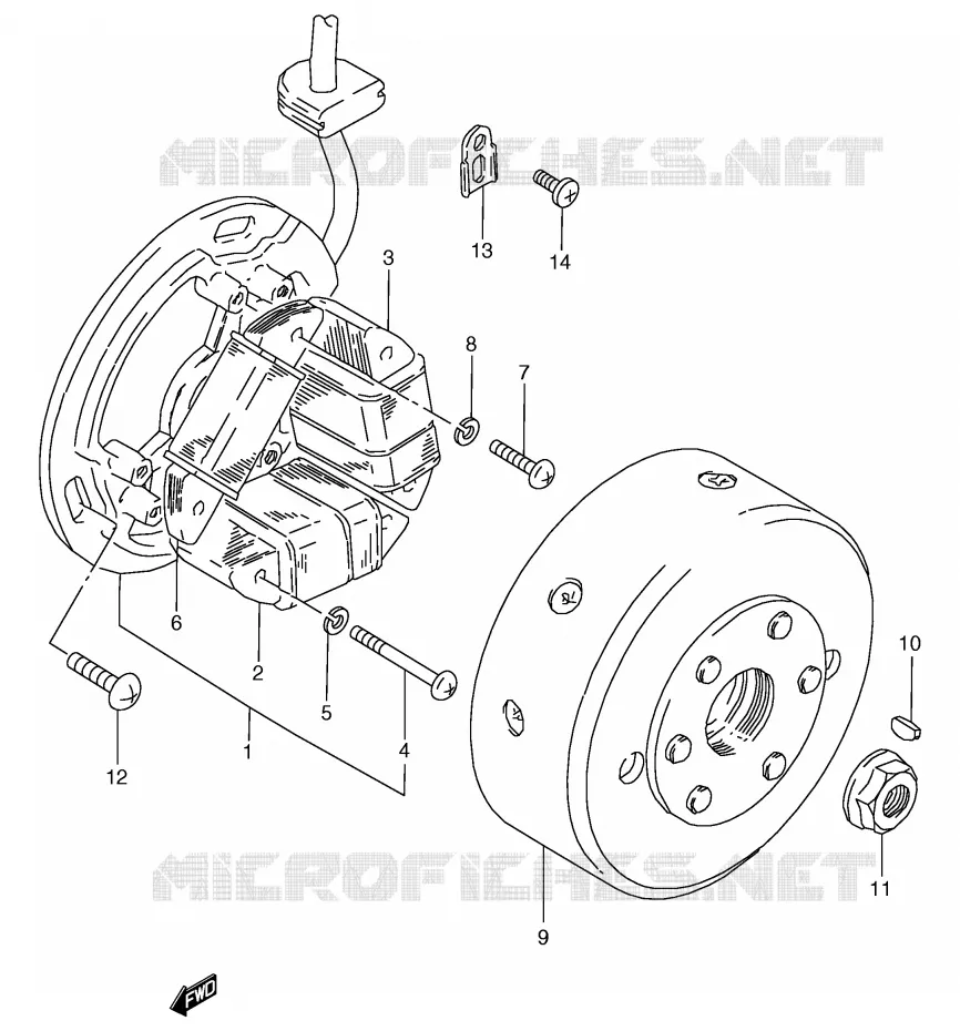 ALLUMAGE ROTOR - STATOR Suzuki MOTO 80 RG 1988  RG80J(E4)