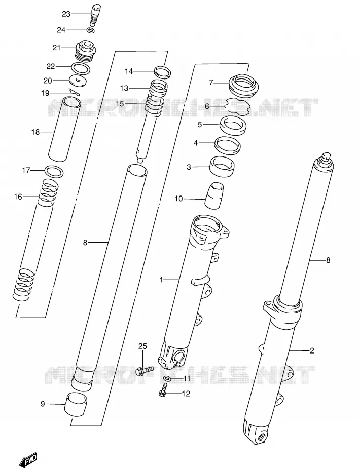 AMORTISSEUR AVANT Suzuki MOTO 600 RF 1993  RF600RUP(E2)