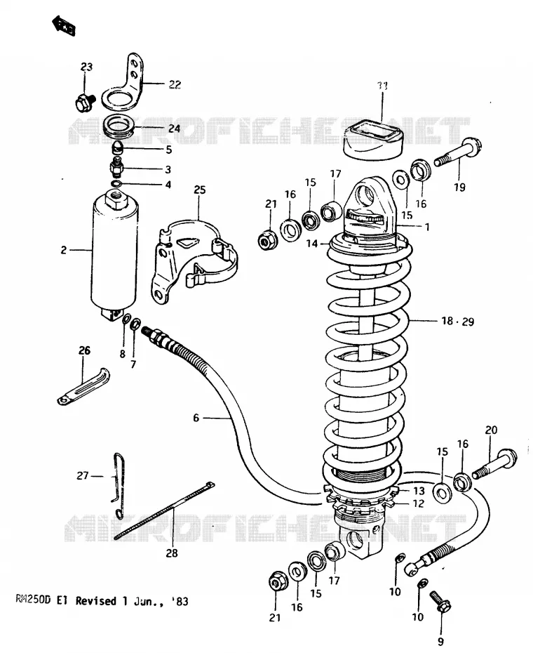AMORTISSEUR MODELE D Suzuki MOTO 250 RM 1983  RM250D(Z/D)