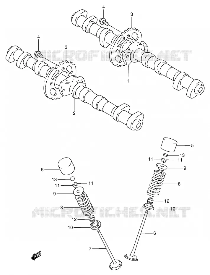ARBRE A CAMES - SOUPAPES Suzuki MOTO 900 RF 1995  RF900RS(E2)