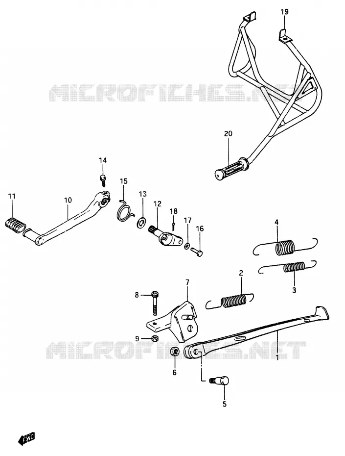 BEQUILLE Suzuki MOTO 250 RG 1987  RG250FH(G/H)