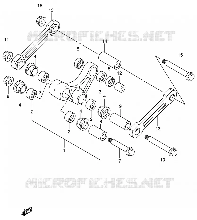 BIELLETTE DE SUSPENSION ARRIERE (MODELE W/X) Suzuki MOTO 125 RM 1997  RM125V(E2)