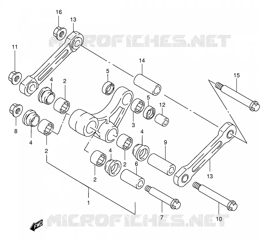 BIELLETTE DE SUSPENSION ARRIERE (MODELE W/X) Suzuki MOTO 250 RM 1998  RM250W(E3/E28)