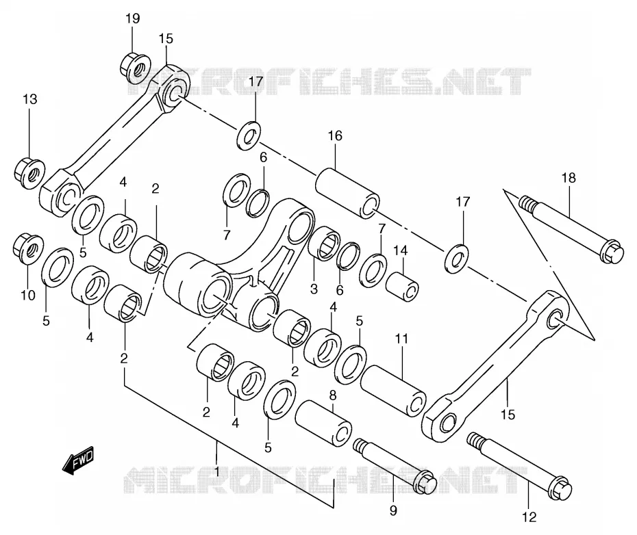 BIELLETTE DE SUSPENSION ARRIERE (MODELE Y) Suzuki MOTO 125 RM 1998  RM125W(E2)