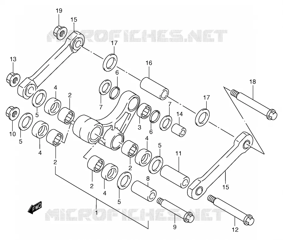 BIELLETTE DE SUSPENSION ARRIERE (MODELE Y) Suzuki MOTO 250 RM 1998  RM250W(E3/E28)