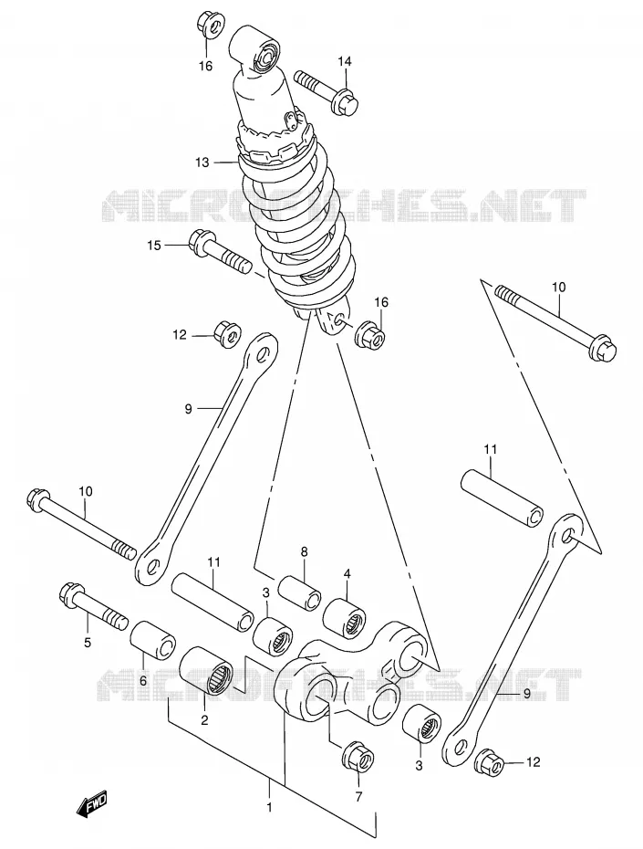 BIELLETTE DE SUSPENSION ARRIERE Suzuki MOTO 125 RG 1994  RG125FUR(E18)