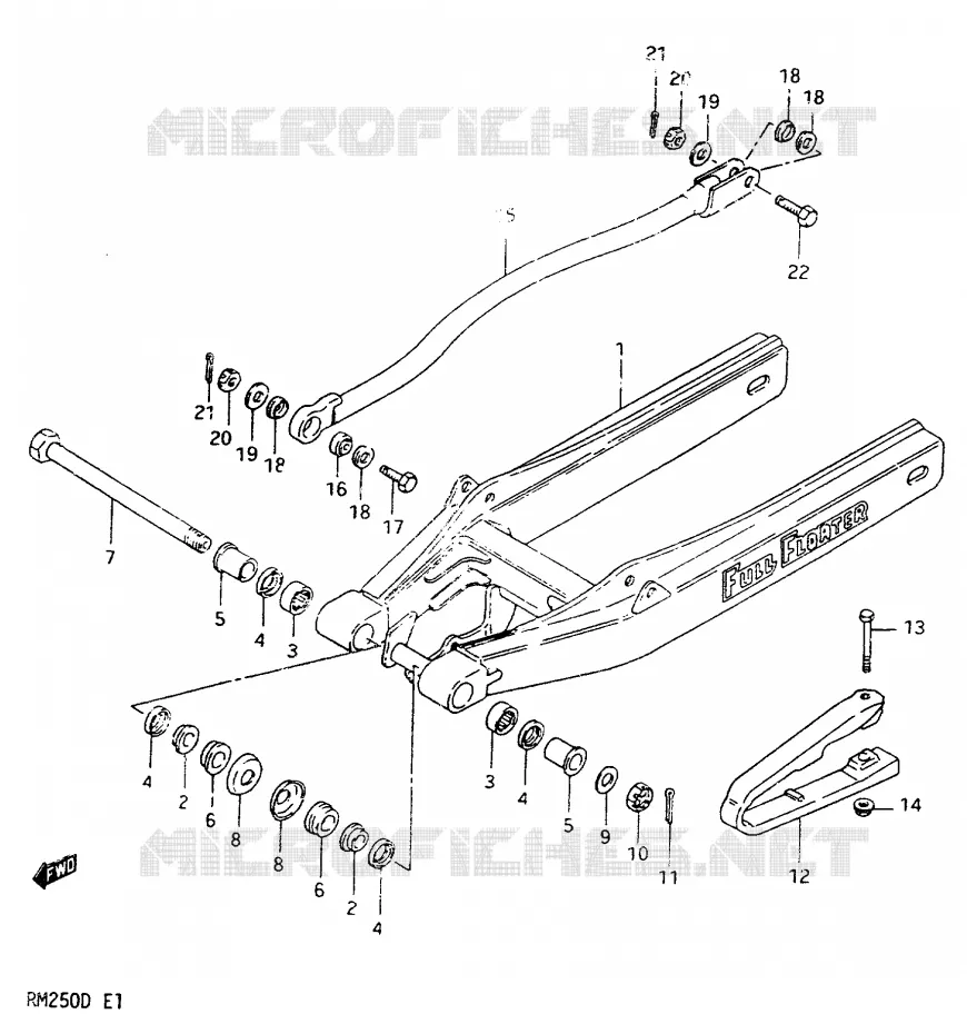 BRAS OSCILLANT ARRIERE MODELE D Suzuki MOTO 250 RM 1982  RM250Z(Z/D)