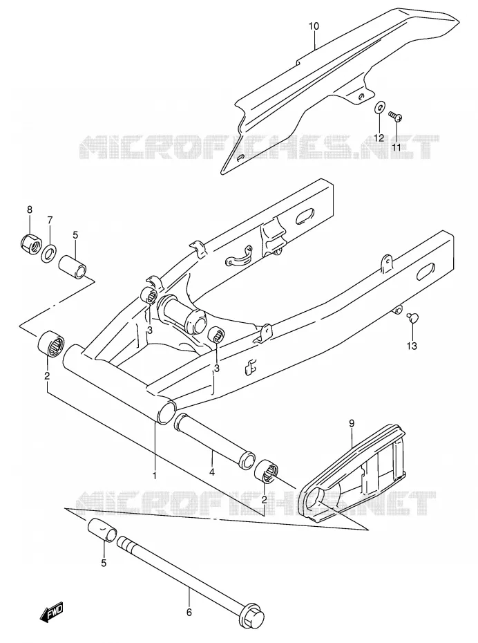 BRAS OSCILLANT ARRIERE (MODELE P/R/S) Suzuki MOTO 600 RF 1995  RF600RS(E2)