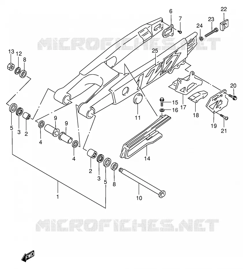 BRAS OSCILLANT ARRIERE (MODELE T) Suzuki MOTO 125 RM 1997  RM125V(E2)