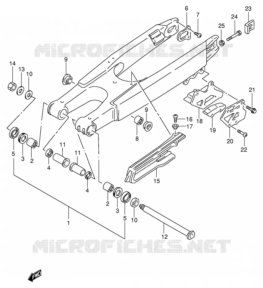 BRAS OSCILLANT ARRIERE (MODELE W) Suzuki MOTO 125 RM 1997  RM125V(E2)