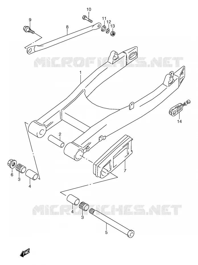 BRAS OSCILLANT ARRIERE Suzuki MOTO 800 MARAUDER 2003  VZ800K3(E2)
