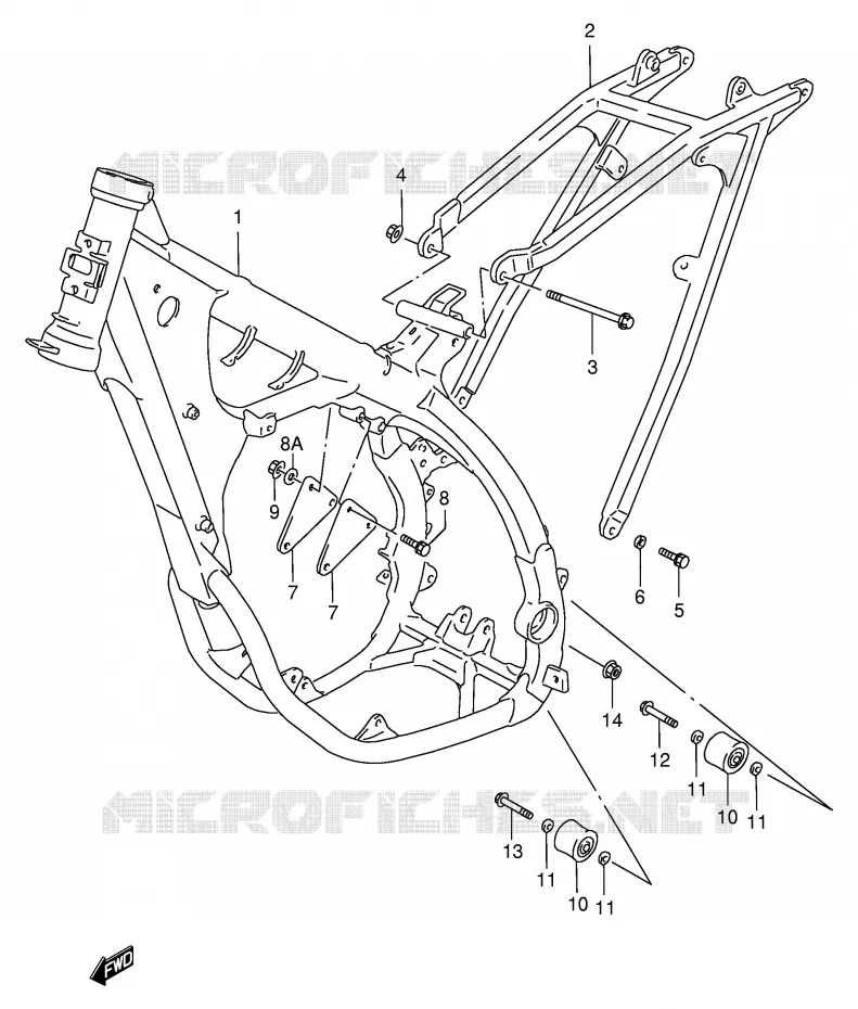 CADRE Suzuki MOTO 125 RM 2000  RM125Y(E2)