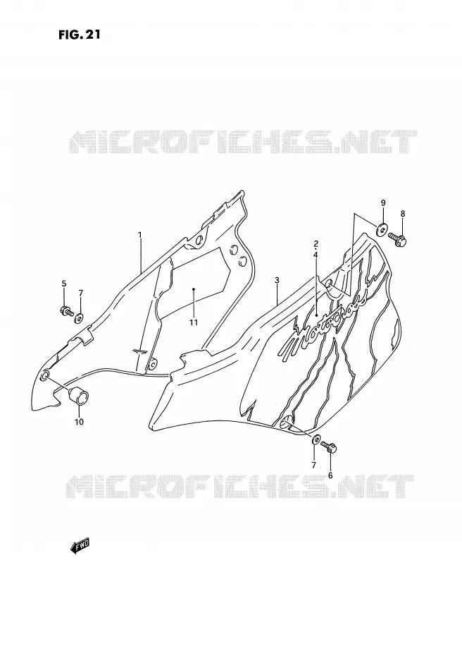 CARENAGES ARRIERE  (MODELE N) Suzuki MOTO 125 RM 1994  RM125R(E3)