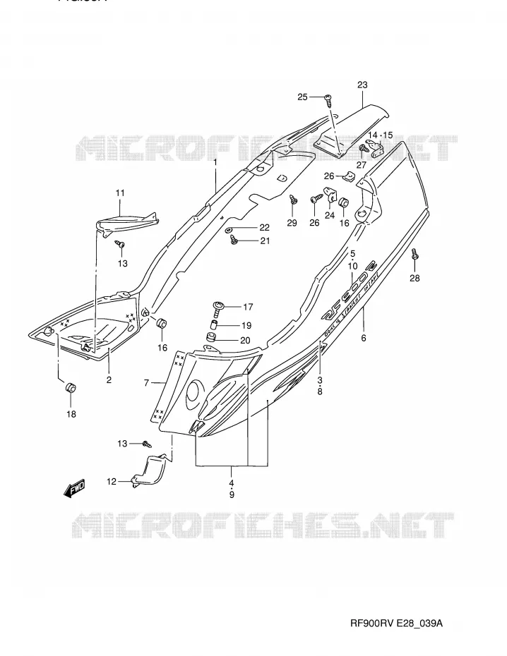 CARENAGES ARRIERE  (MODELE S) Suzuki MOTO 900 RF 1994  RF900RR(E28)