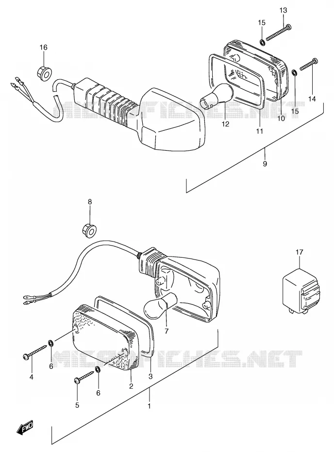 CLIGNOTANTS (E22) Suzuki MOTO 80 RG 1985  RG80CF(E4)
