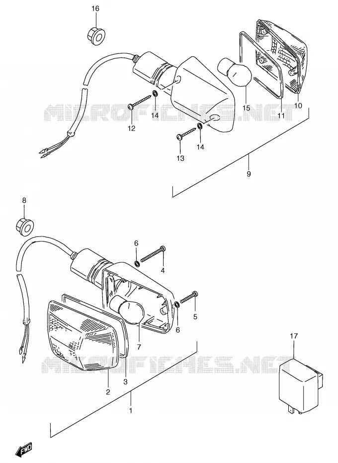 CLIGNOTANTS (E4) Suzuki MOTO 80 RG 1991  RG80M(E4)