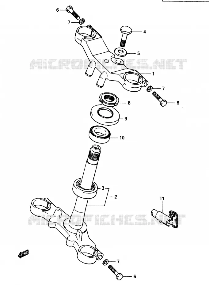 COLONNE DE DIRECTION Suzuki MOTO 250 RG 1986  RG250FG(G/H)