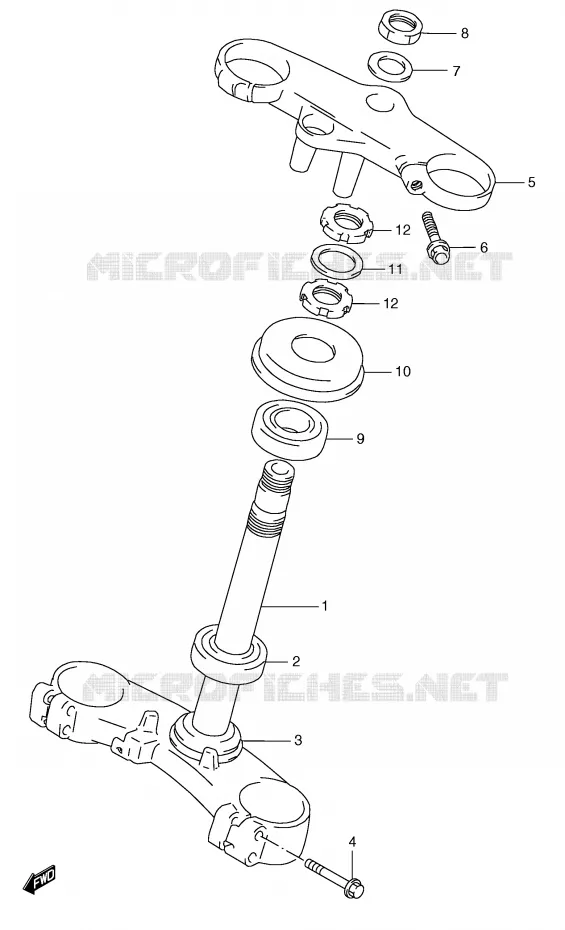 COLONNE DE DIRECTION Suzuki MOTO 250 RG 1997  RGV250V(E1)