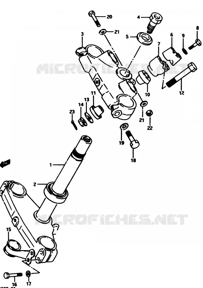 COLONNE DE DIRECTION Suzuki MOTO 500 RM 1985  RM500F