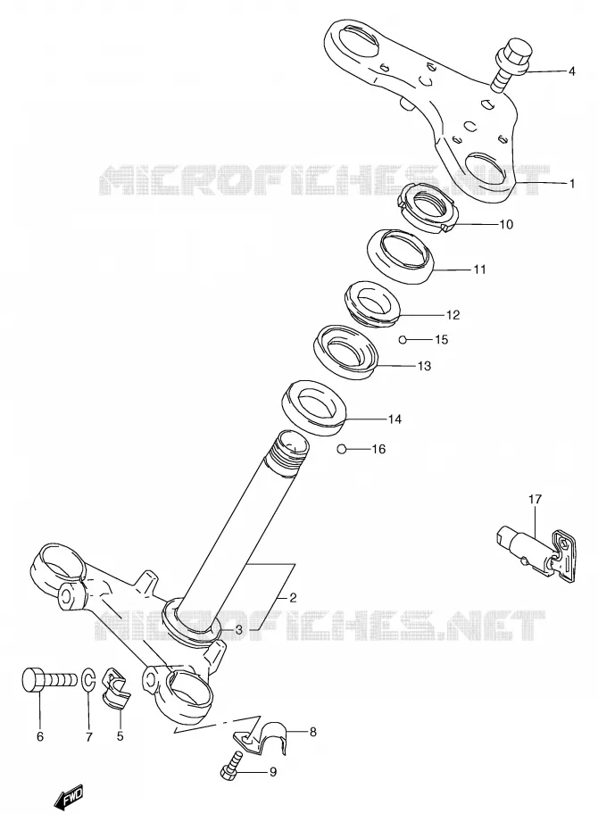COLONNE DE DIRECTION Suzuki MOTO 80 RG 1987  RG80CH(E4)