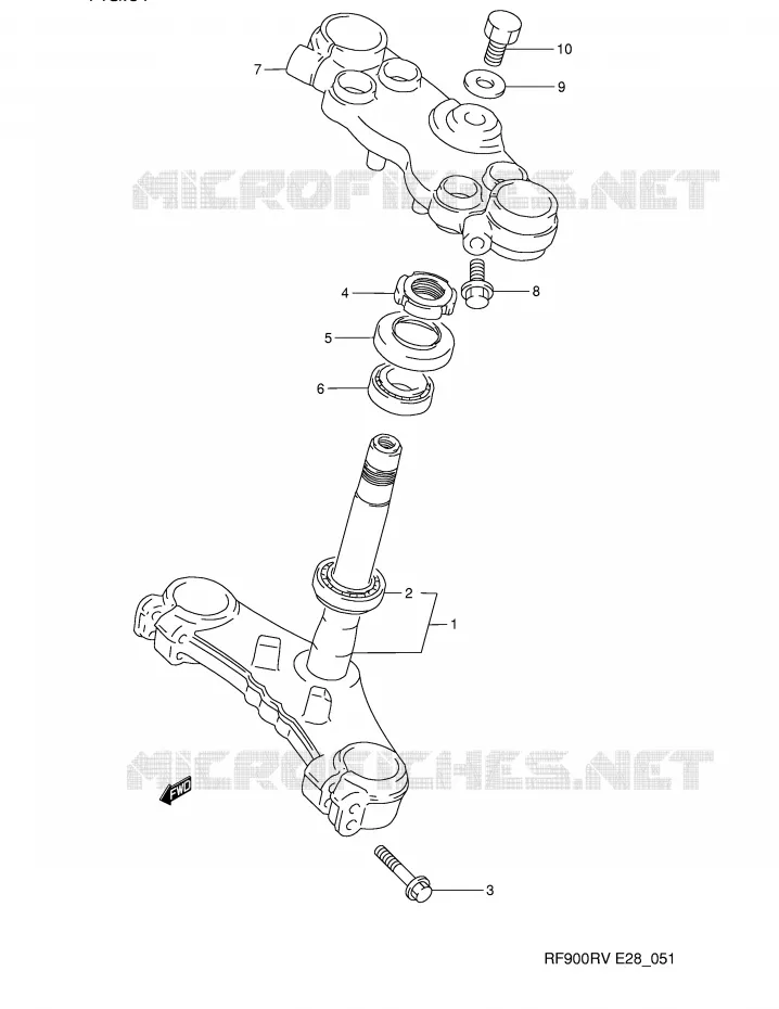 COLONNE DE DIRECTION Suzuki MOTO 900 RF 1994  RF900RR(E28)