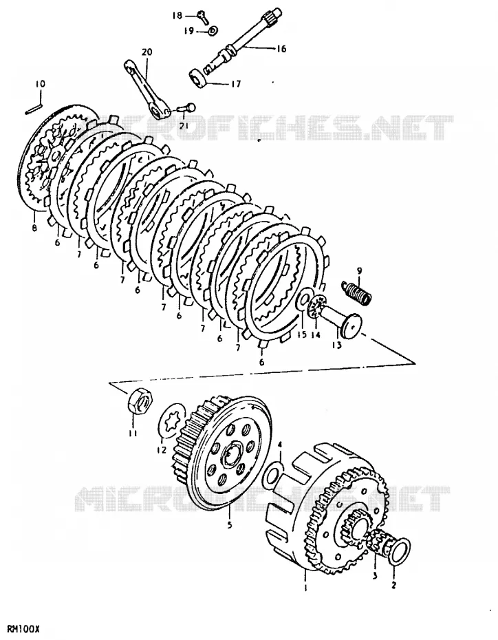 EMBRAYAGE Suzuki MOTO 100 RM 1996  RM100T(N/T/X)