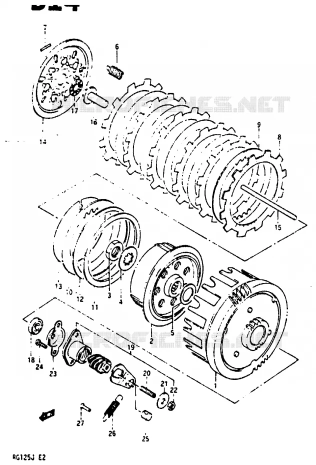 EMBRAYAGE Suzuki MOTO 125 RG 1987  RG125CH(G/H/J)