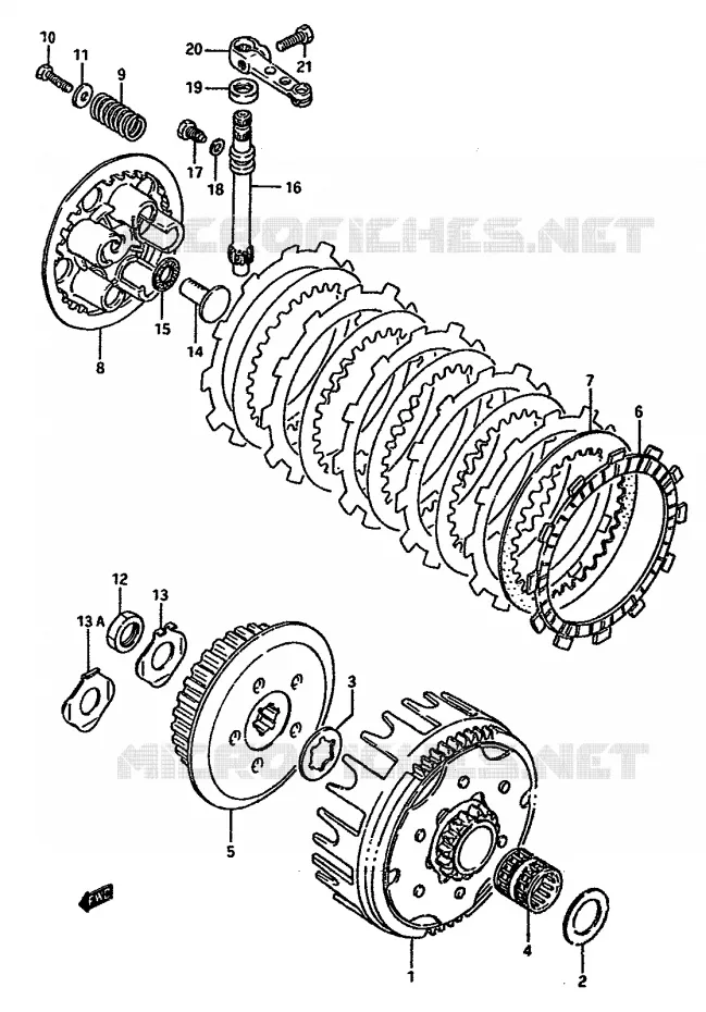 EMBRAYAGE Suzuki MOTO 125 RM 1987  RM125H(G/H/J)