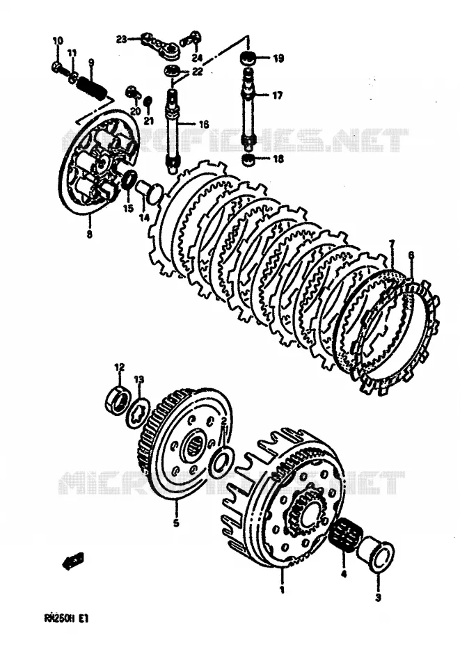 EMBRAYAGE Suzuki MOTO 250 RM 1987  RM250H(G/H)