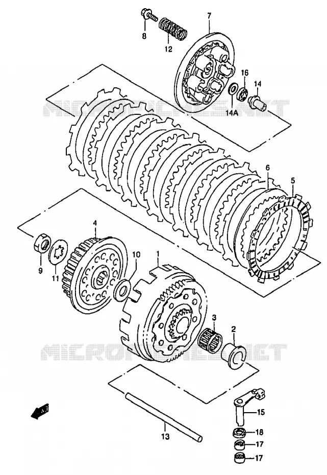 EMBRAYAGE Suzuki MOTO 250 RM 2000  RM250Y(T/V/W/X/Y)