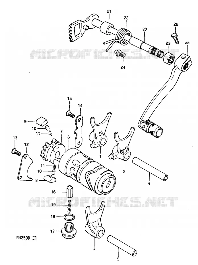ENSEMBLE DE SELECTION DE VITESSES MODELE Z Suzuki MOTO 250 RM 1982  RM250Z(Z/D)