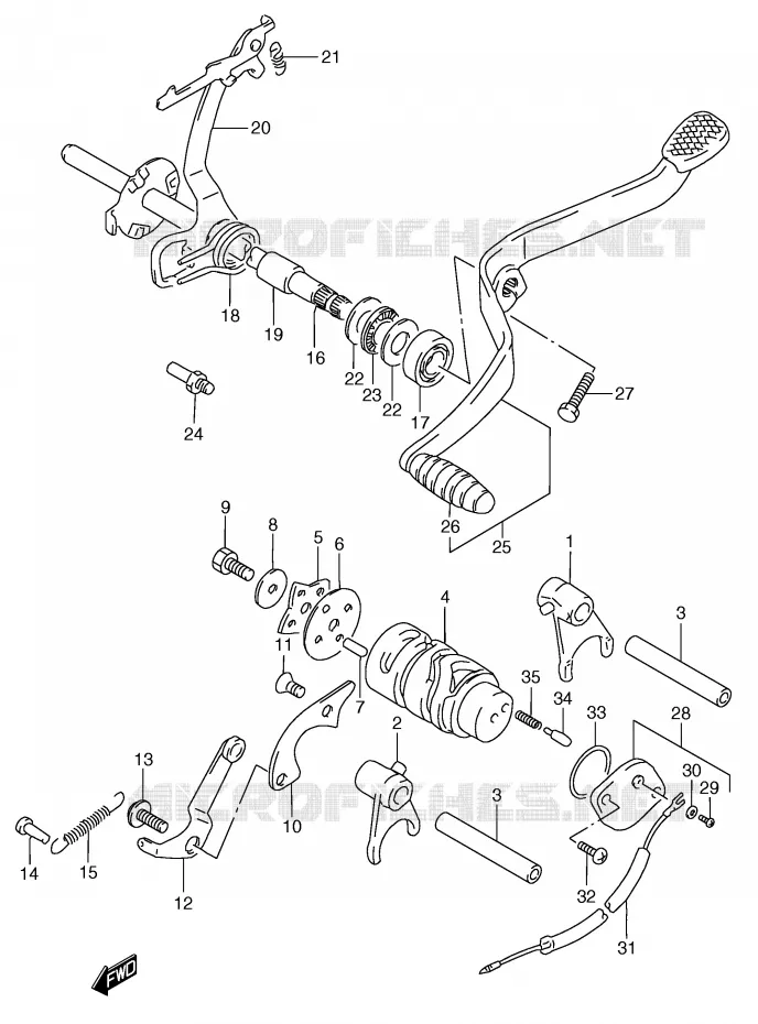 ENSEMBLE DE SELECTION DE VITESSES Suzuki SCOOTER 50 Autres-modeles 1991  RC50M(E1)
