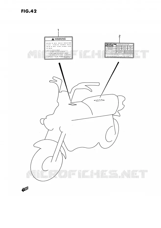 ETIQUETTE Suzuki MOTO 50 PV 1994  PV50R(E15)