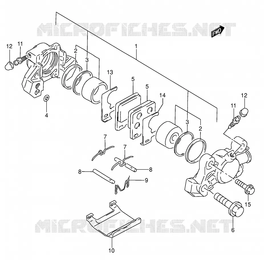 ETRIER DE FREIN ARRIERE (MODELE P/R) Suzuki MOTO 600 RF 1993  RF600RUP(E2)