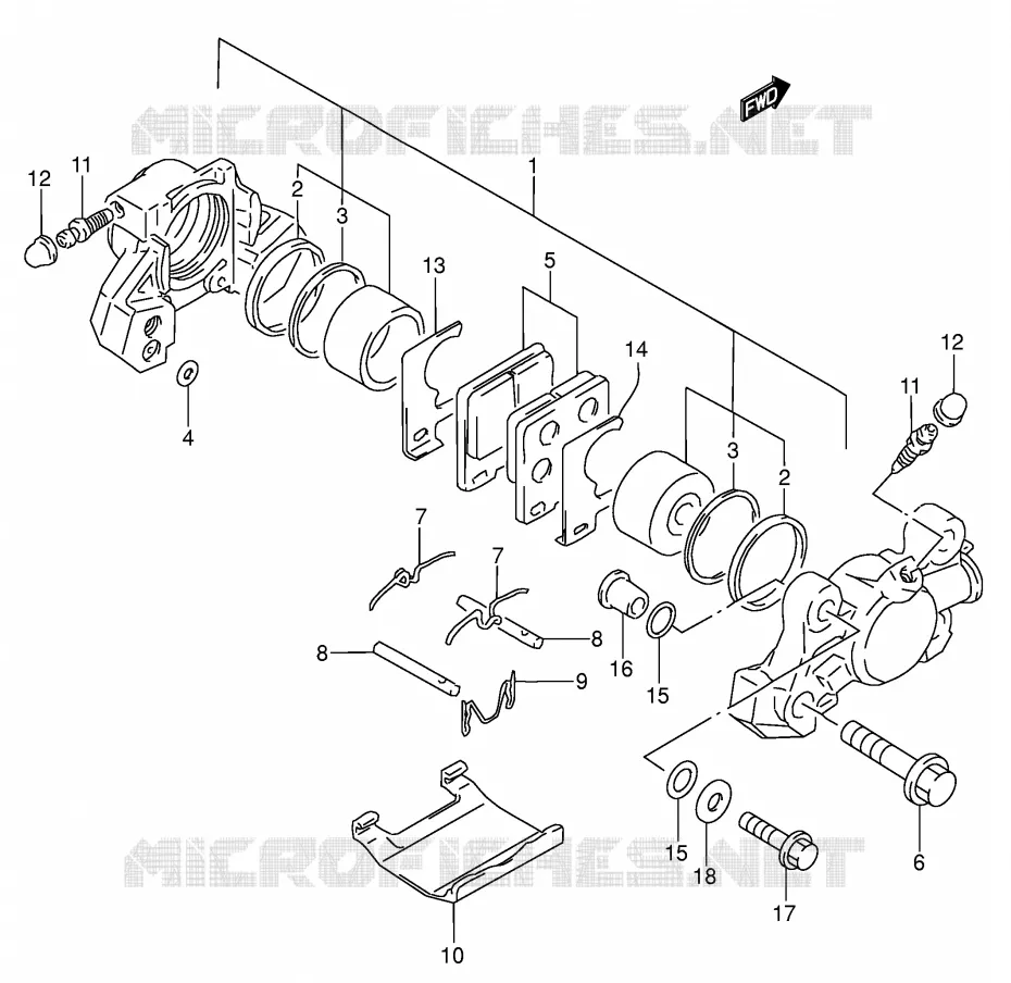 ETRIER DE FREIN ARRIERE (MODELE S) Suzuki MOTO 600 RF 1997  RF600RV(E2)