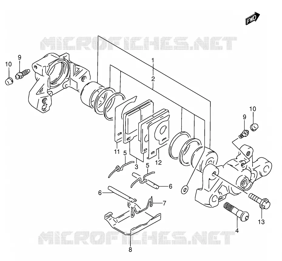 ETRIER DE FREIN ARRIERE (MODELE T/V) Suzuki MOTO 600 RF 1996  RF600RT(E2)