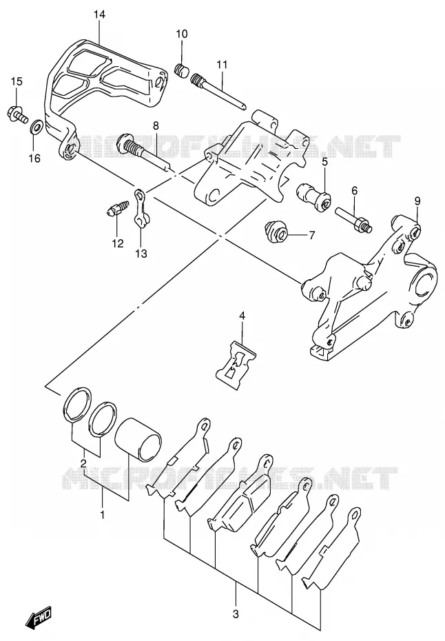 ETRIER DE FREIN ARRIERE Suzuki MOTO 125 RM 1997  RM125V(E2)