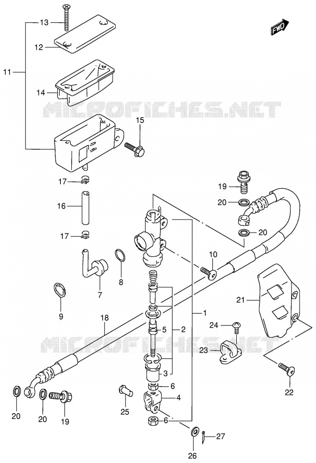 MAITRE CYLINDRE ARRIERE (MODELE T) Suzuki MOTO 125 RM 1997  RM125V(E2)
