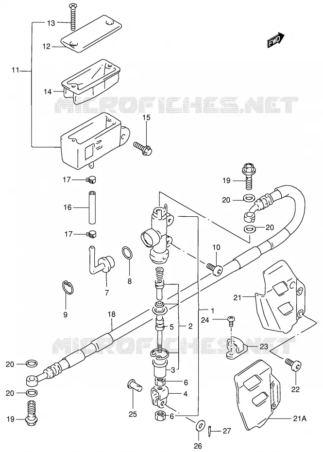 MAITRE CYLINDRE ARRIERE (MODELE V/W/X/Y) Suzuki MOTO 125 RM 1999  RM125X(E2)