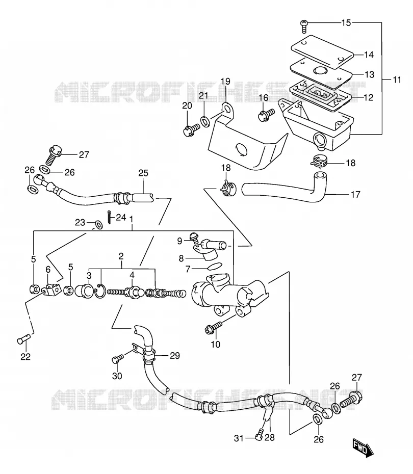 MAITRE CYLINDRE ARRIERE Suzuki MOTO 1500 INTRUDER 2007  VL1500K7(E2)