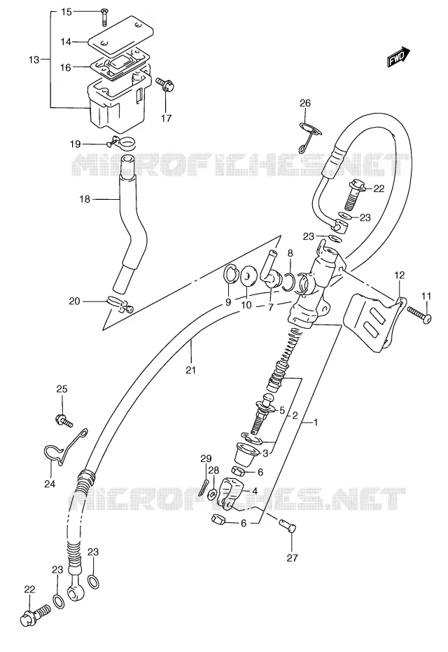 MAITRE CYLINDRE ARRIERE Suzuki MOTO 250 RG 1996  RGV250T(E24)