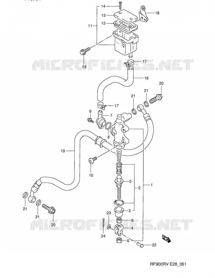 MAITRE CYLINDRE ARRIERE Suzuki MOTO 900 RF 1994  RF900RR(E28)