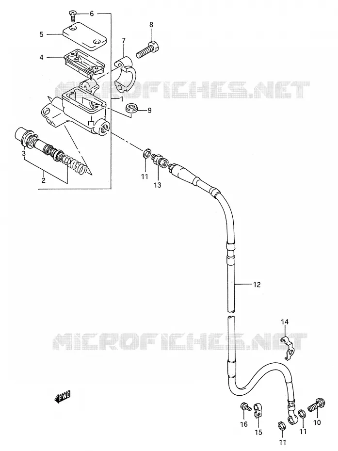 MAITRE CYLINDRE AVANT (MODELE N) Suzuki MOTO 250 RM 1992  RM250 N (E03,E28,E33)