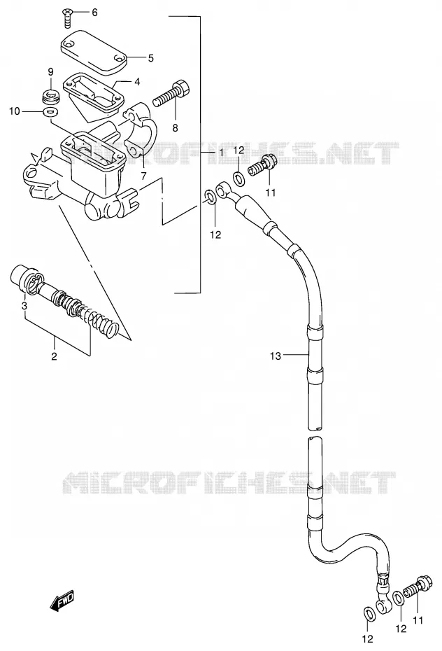 MAITRE CYLINDRE AVANT (MODELE T/V/W) Suzuki MOTO 125 RM 1999  RM125X(E2)