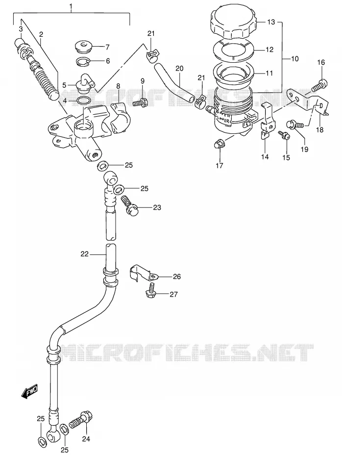 MAITRE CYLINDRE AVANT Suzuki MOTO 125 RG 1993  RG125FUP(E18)