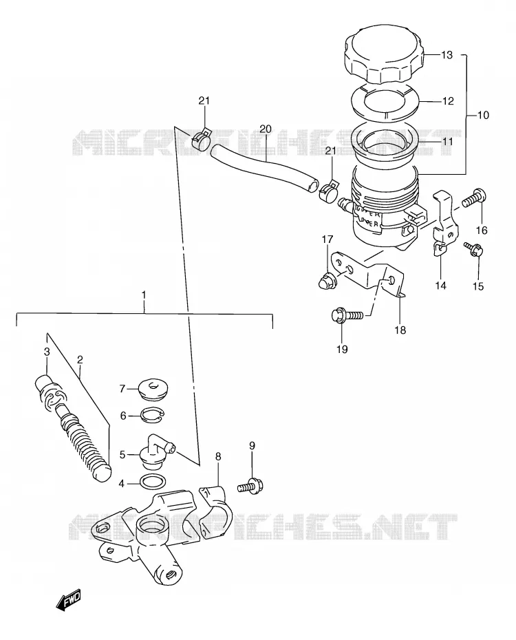 MAITRE CYLINDRE AVANT Suzuki MOTO 250 RG 1996  RGV250T(E24)