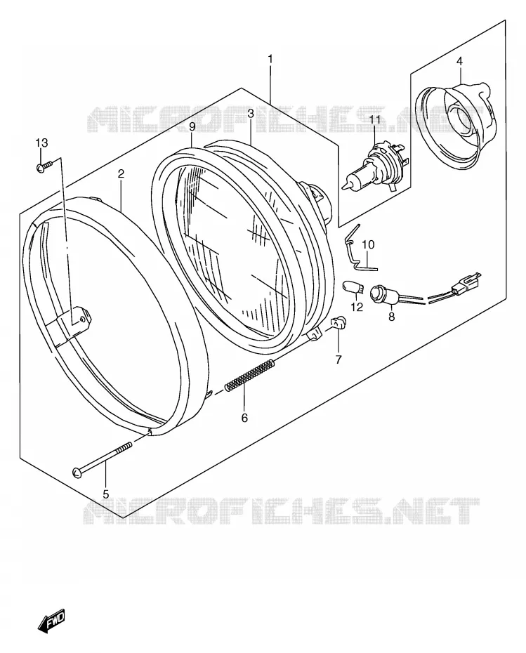 PHARE (E2,E24) Suzuki MOTO 800 MARAUDER 1997  VZ800V(E2)