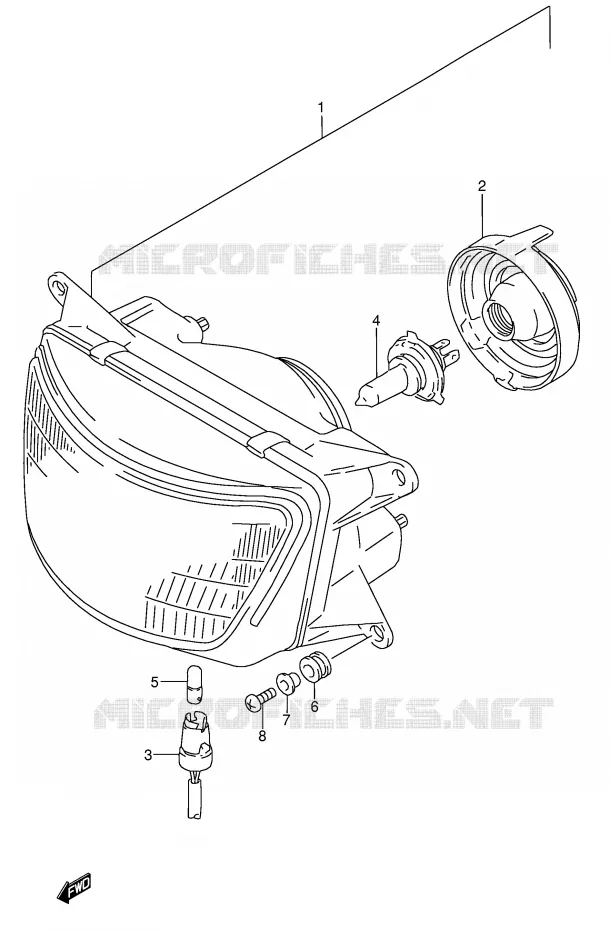PHARE (MODELE T/V) Suzuki MOTO 600 RF 1996  RF600RUT(E2)